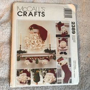 McCall's Crafts Stocking Santa Christmas Door Hanging Pattern 2389 New